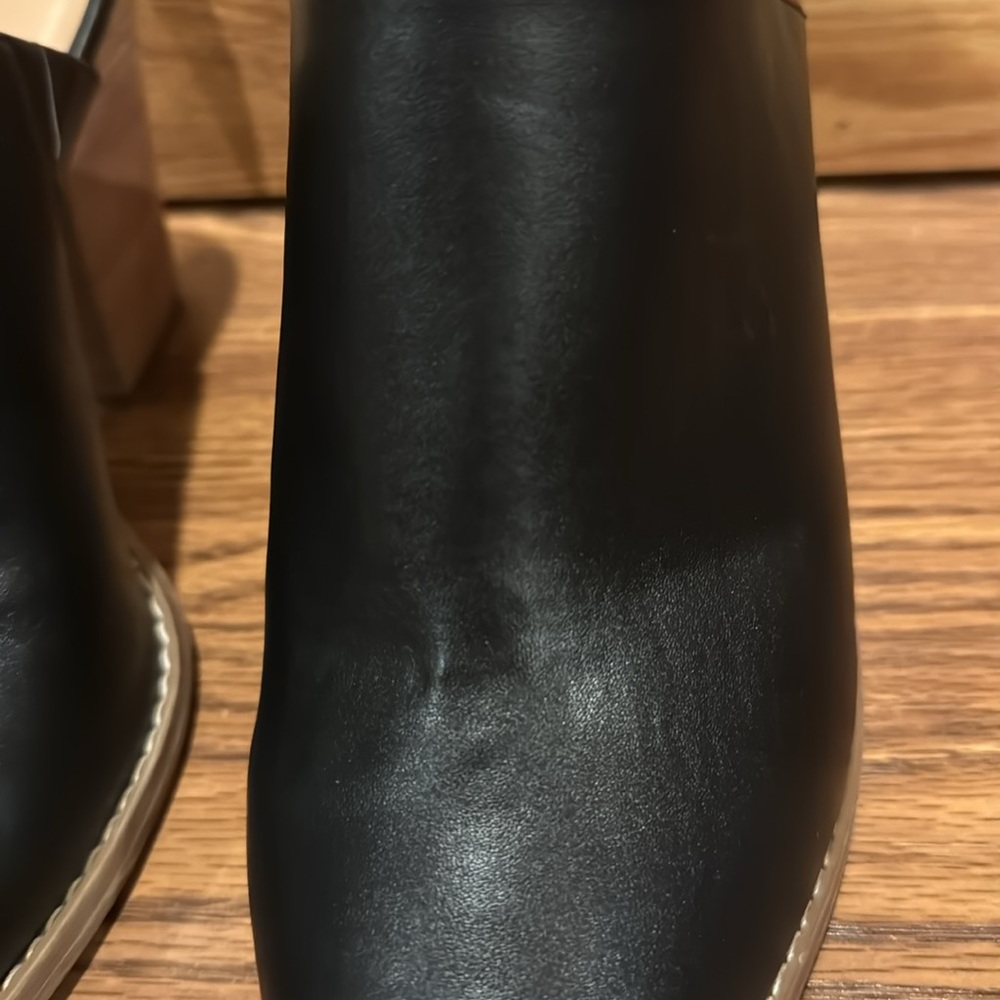 MAYA-PU ABOUND  pointed block heels black mules. Size 9 1/2 M - Picture 5 of 14